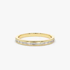 14K Channel Set Baguette Diamond Band