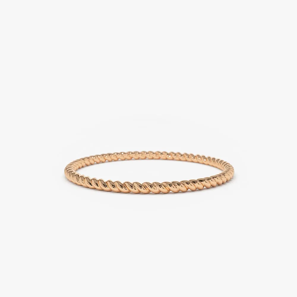 14K Gold Twists Rope Wedding Band