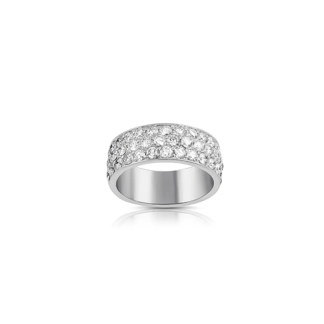 14K Solid White Gold Diamond Wedding Ring Band 3.6 Cwt.