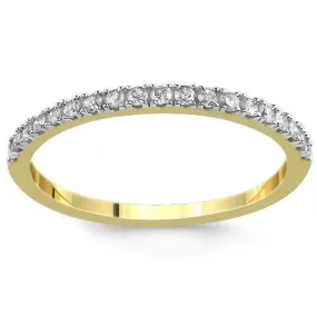 14K  Solid Yellow Gold Womens Diamond Wedding Ring Band 0.21 Ctw