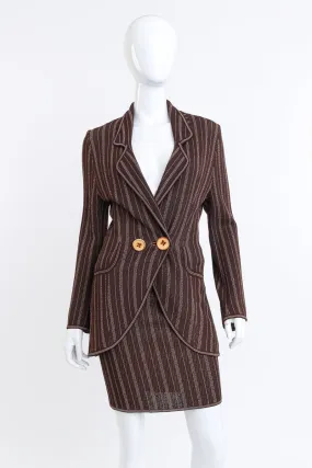 3-Piece Pinstripe Skirt Suit