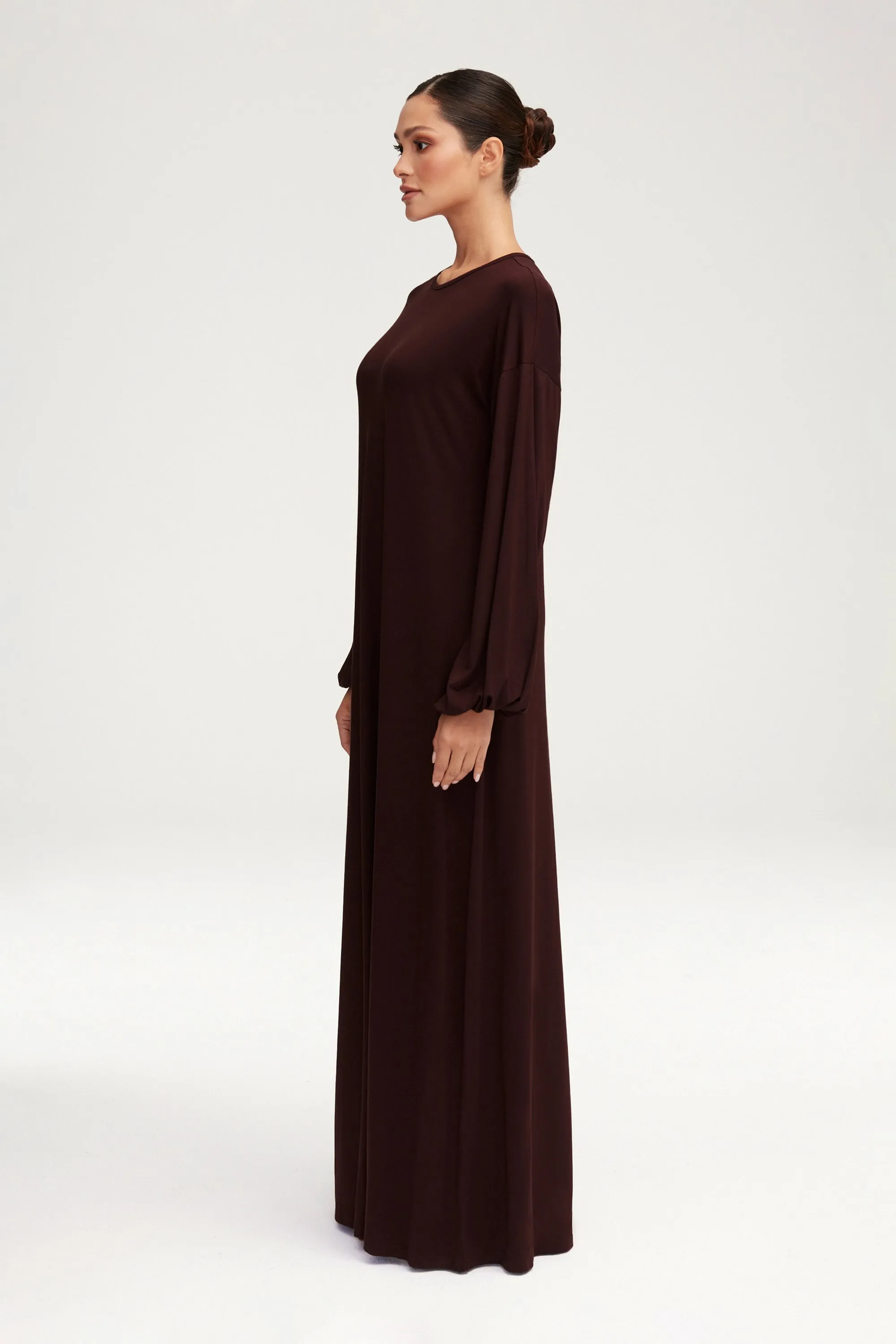 Afiyah Jersey Maxi Dress - Espresso