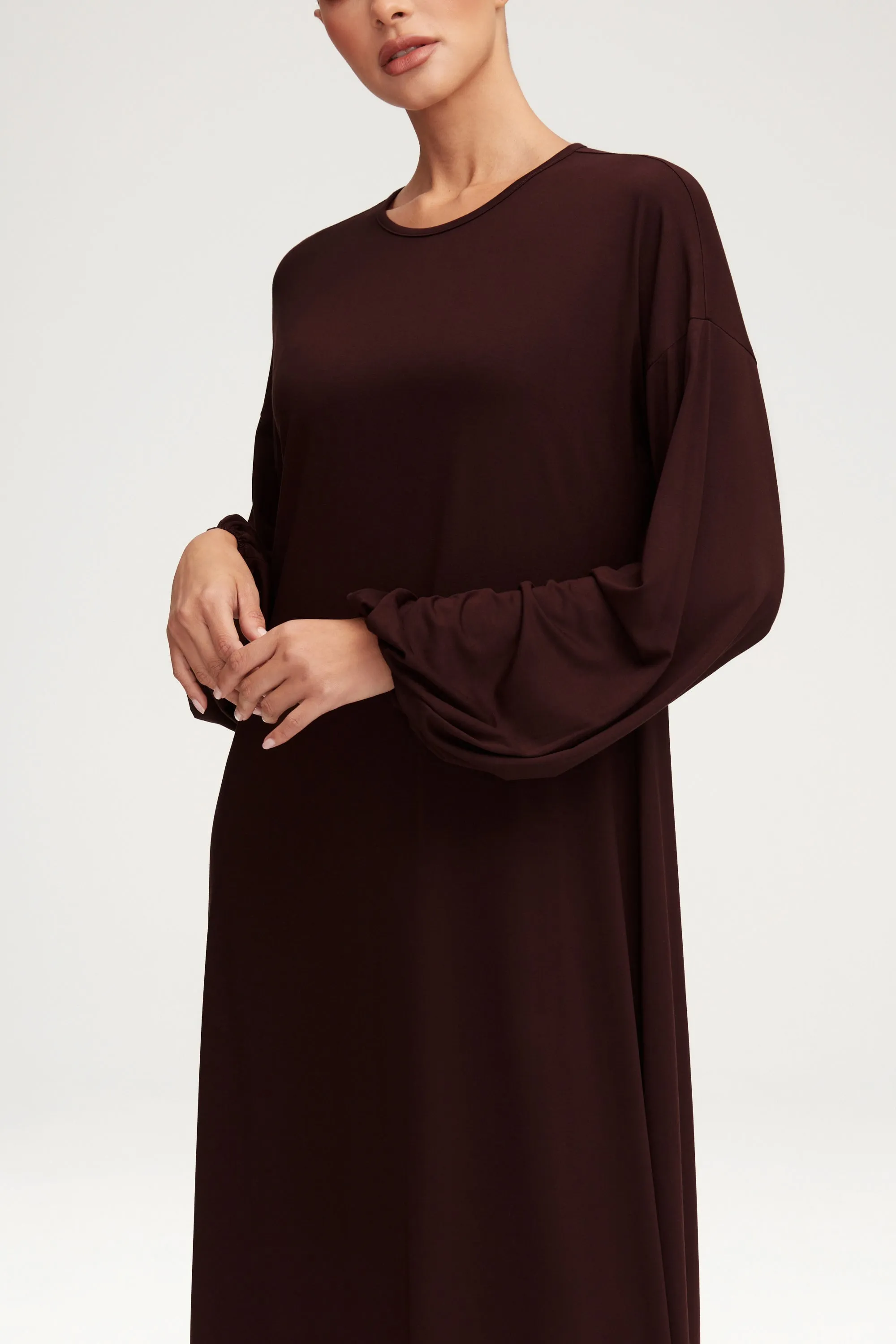 Afiyah Jersey Maxi Dress - Espresso