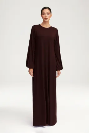 Afiyah Jersey Maxi Dress - Espresso