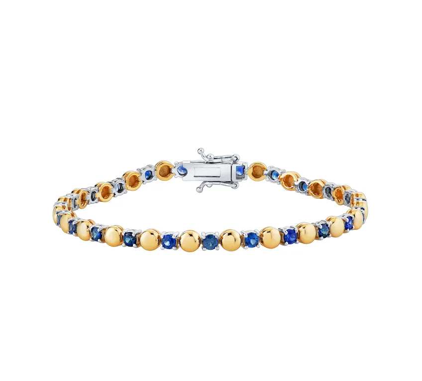 Beaded Sapphire Tennis Bracelet