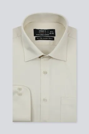 Beige Plain Formal Men Shirt