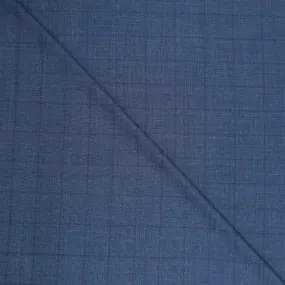 Blue and Navy Windowpane Diamond Super 130's Doppio Ritorto Ariston Fabric