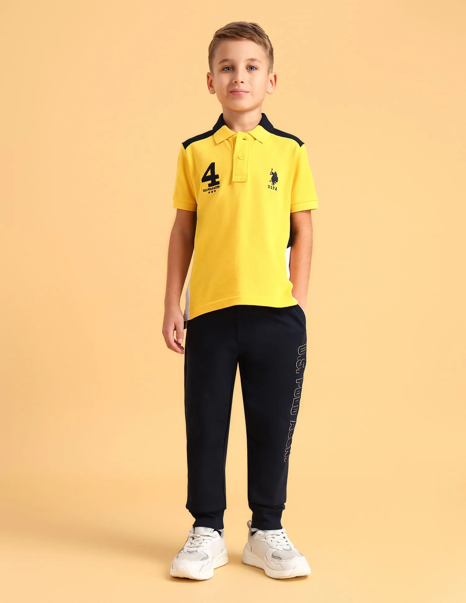 Boys Cotton Printed Polo Shirt