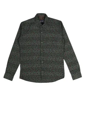 BOY'S GREEN DOBBY PRINT REGULAR FIT SHIRT