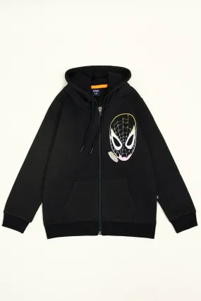 Boy'S Spider Black Zipper Hood