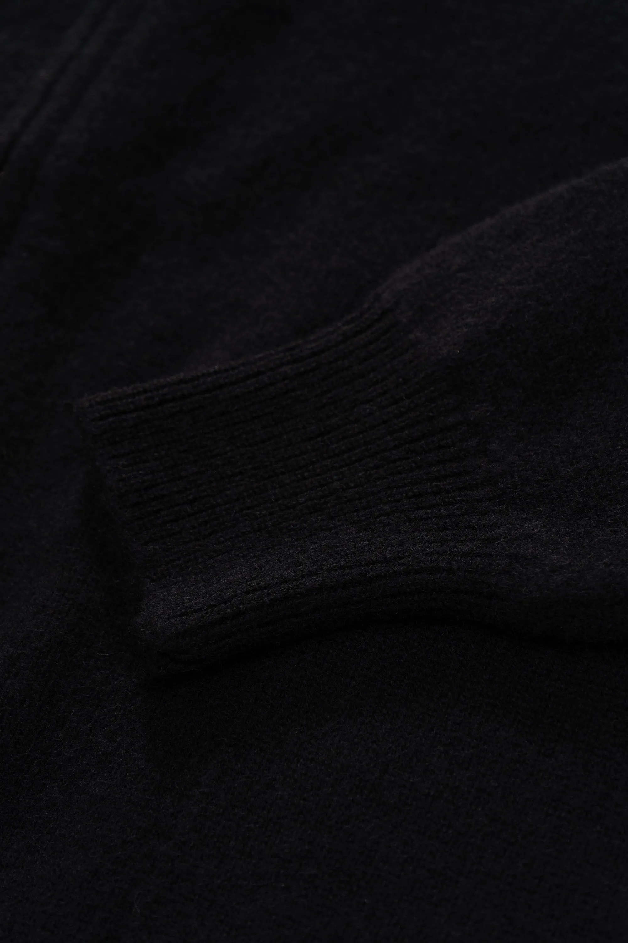 CASHMERE BOTTLENECK CARDIGAN - BLACK