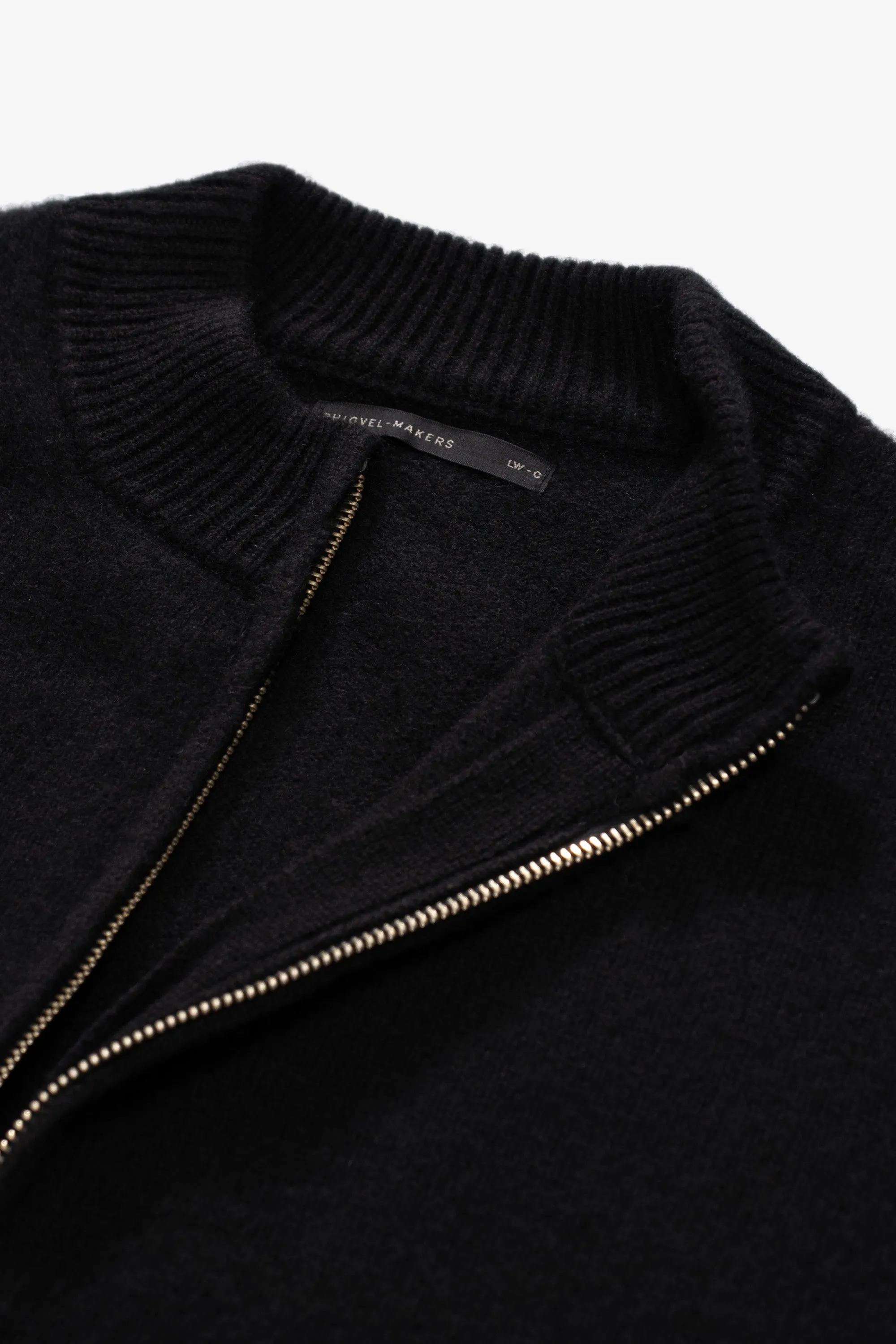 CASHMERE BOTTLENECK CARDIGAN - BLACK