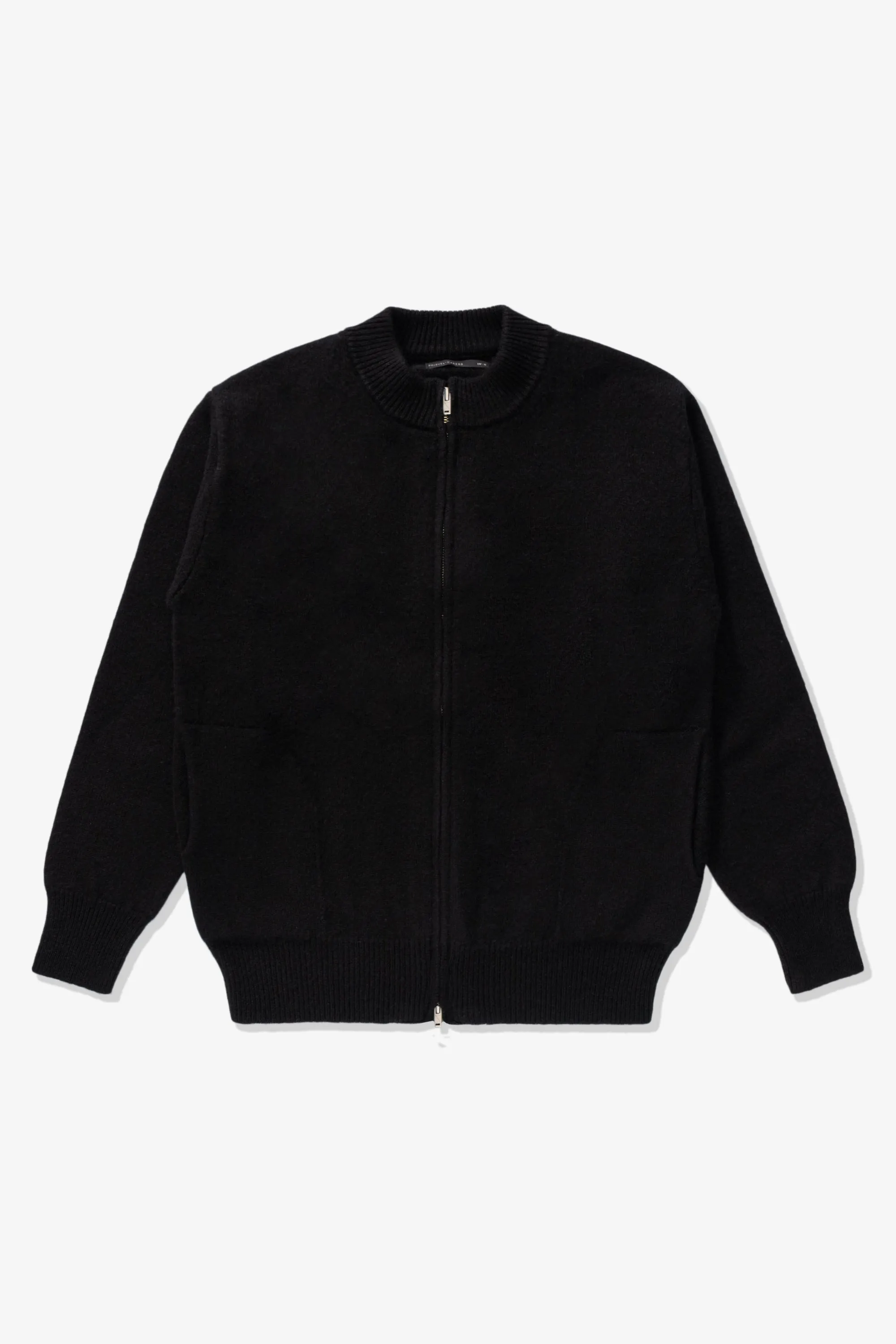 CASHMERE BOTTLENECK CARDIGAN - BLACK