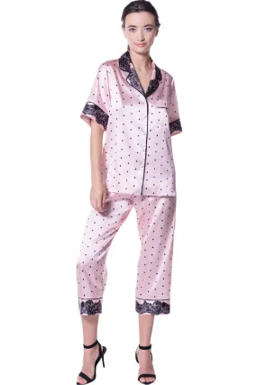 Christine Amelie Print Cropped Pajama Set, Chiffon Print (AME6046)