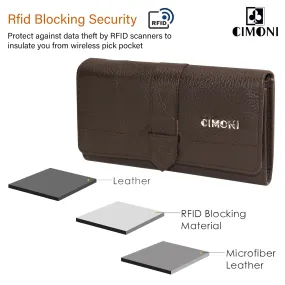 CIMONI® Premium Vegan Leather Purse for Women Hand Classic Wallet Trendy Design Hand Wallet Clutch for Women with Multi-Storage (Color - Brown)