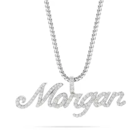 Customizable Diamond Name Pendant with bail