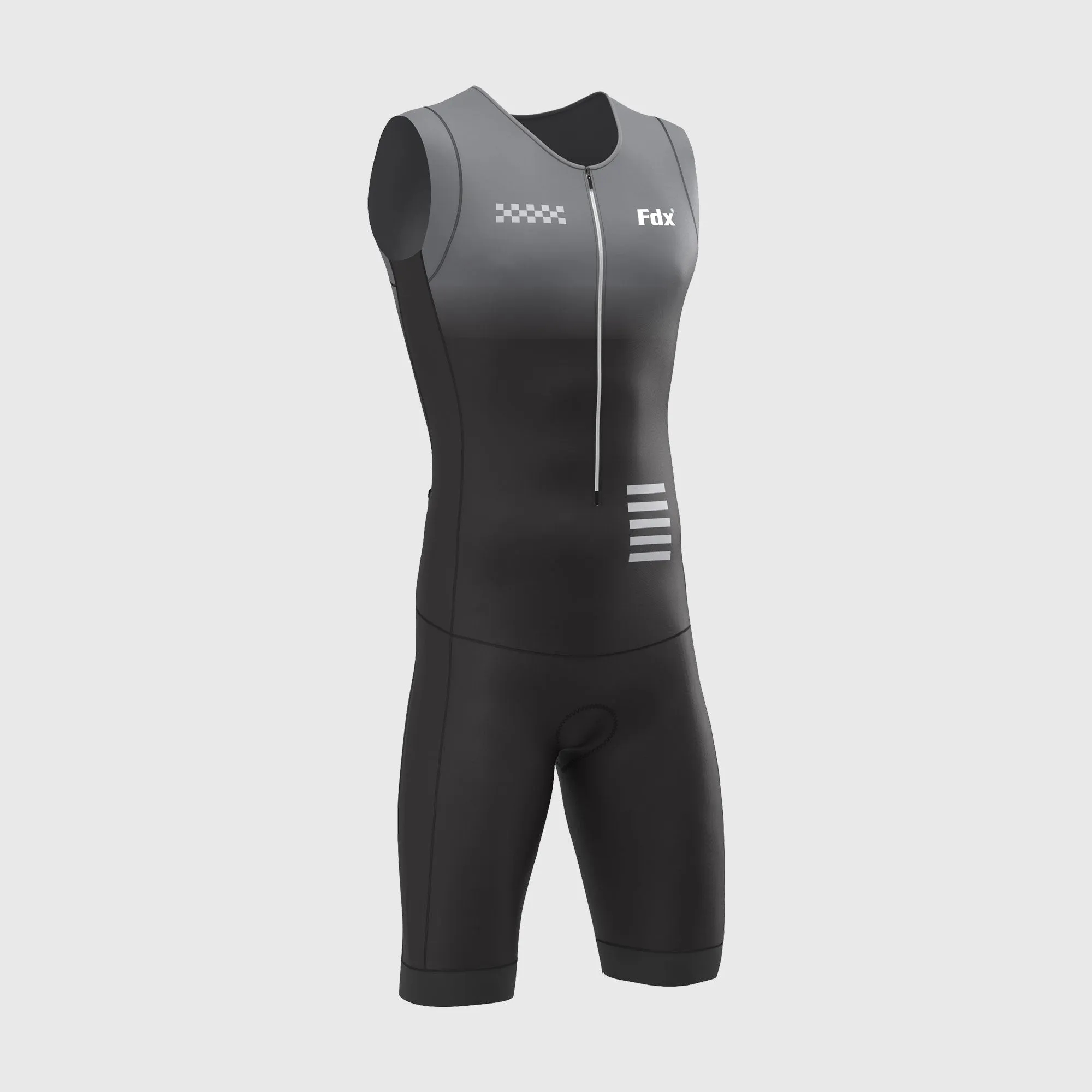 Fdx Duo Grey / Black Men's & Boy's Padded Triathlon Suit