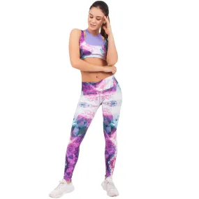 FLEXMEE 946068 | Fractals Sublimated Mid Rise Sports Leggings | Microfiber