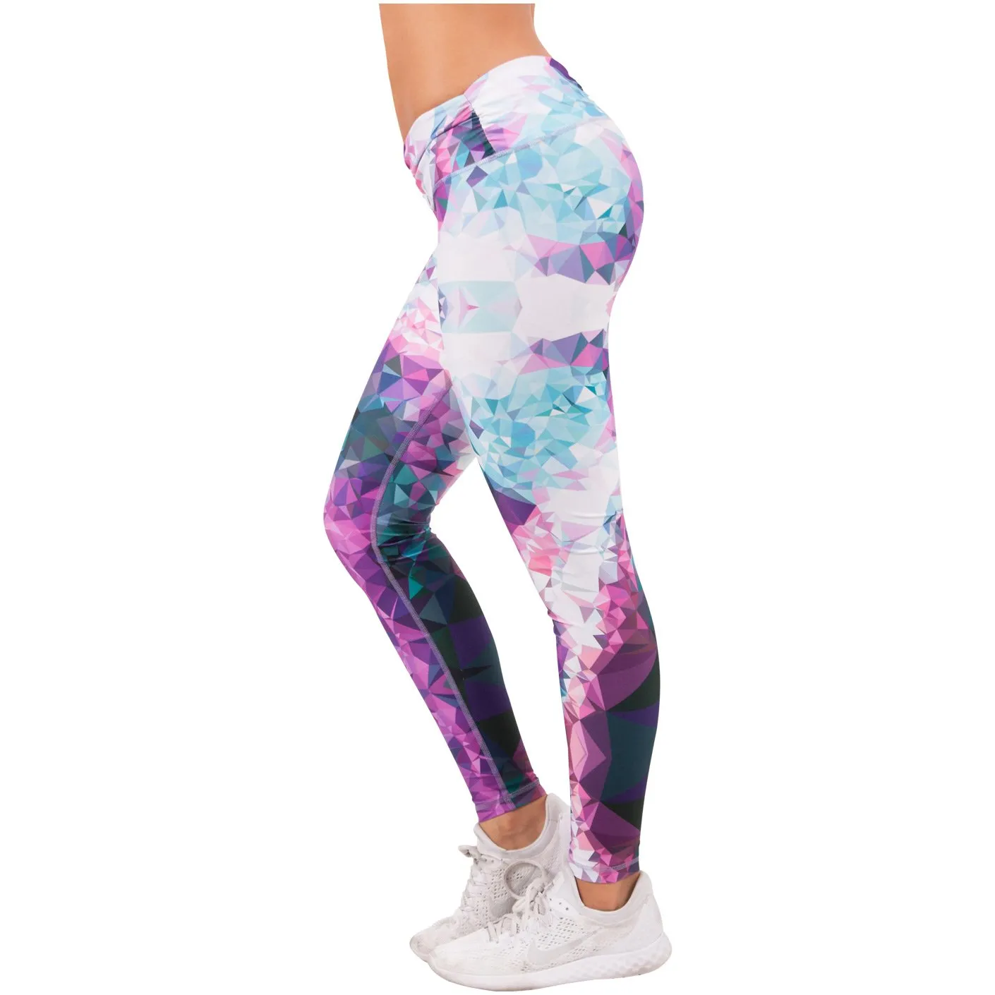 FLEXMEE 946068 | Fractals Sublimated Mid Rise Sports Leggings | Microfiber