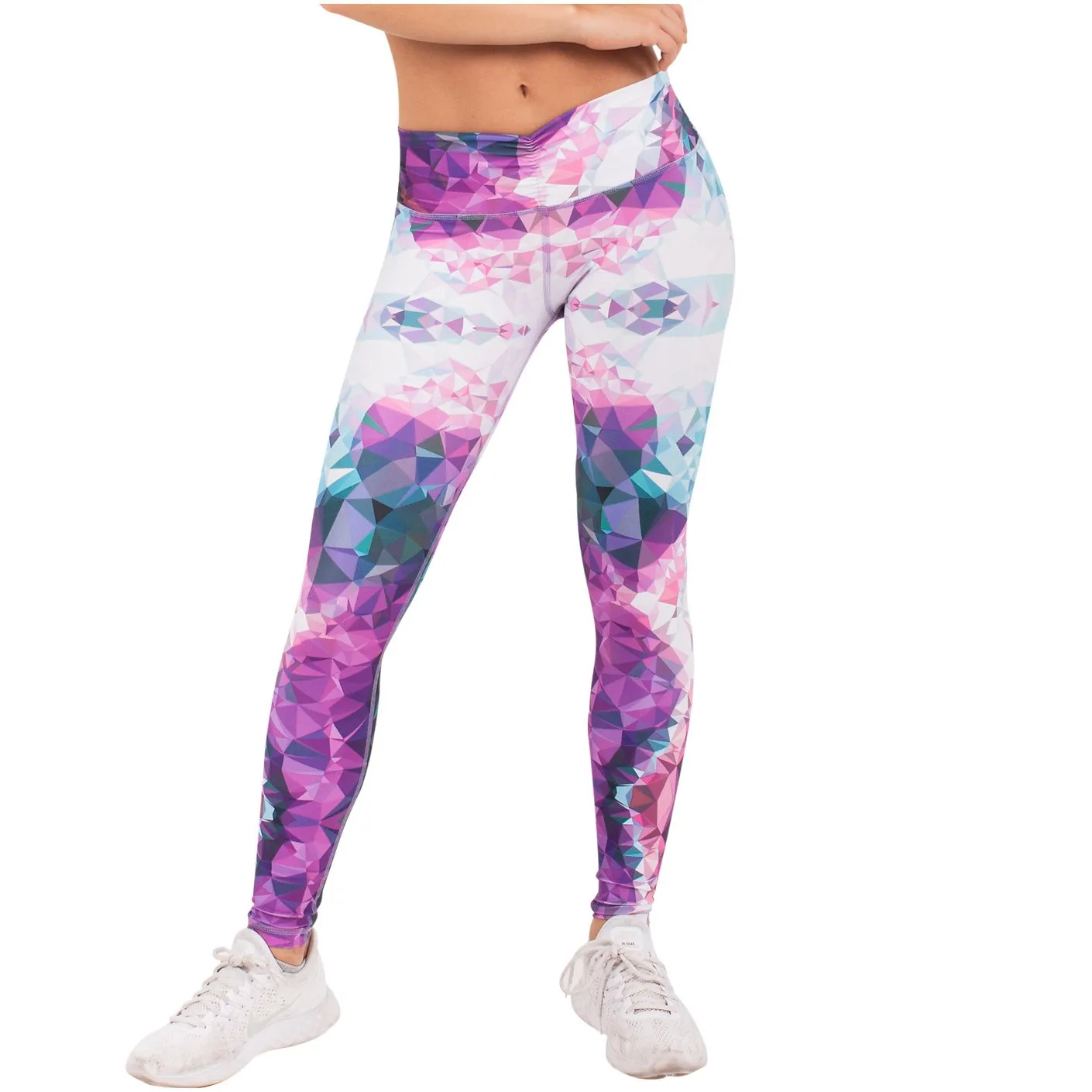 FLEXMEE 946068 | Fractals Sublimated Mid Rise Sports Leggings | Microfiber