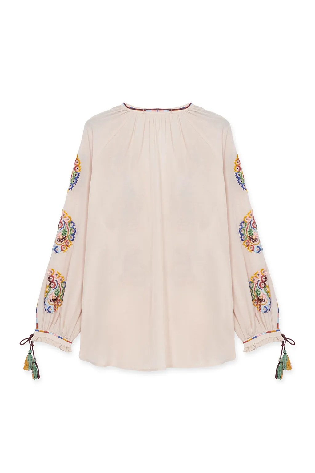 GHODSI EMBROIDERED COTTON BLOUSE