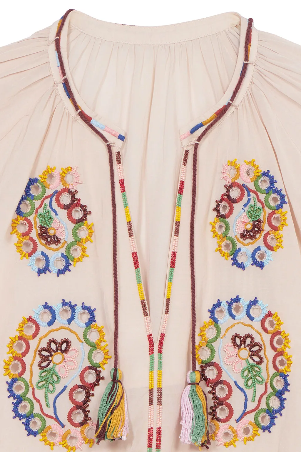 GHODSI EMBROIDERED COTTON BLOUSE