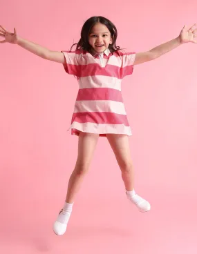 Girls Horizontal Stripe Cotton Dress