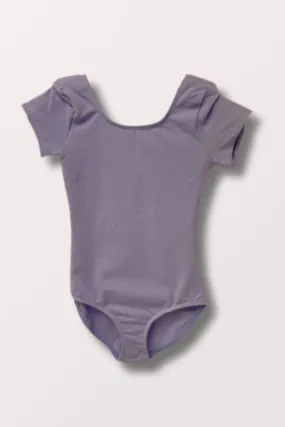 Girls Short Sleeve Round Neck Leotard - Lavender