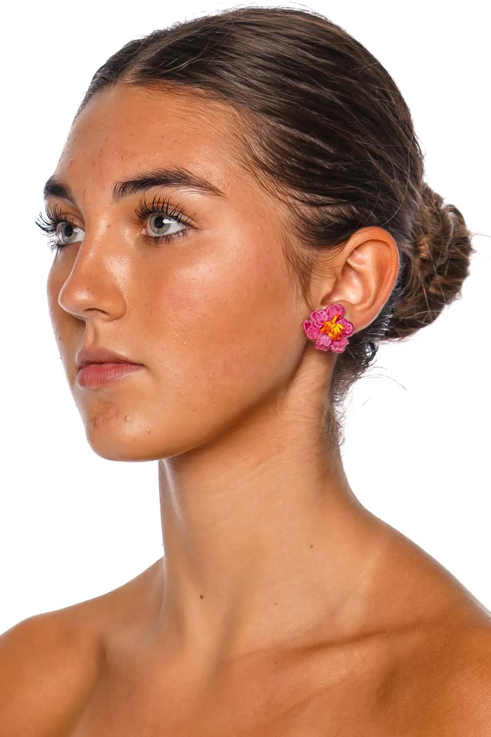 Greer Beaded Floral Stud Earrings