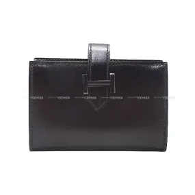 HERMES Bi-fold wallet Bearn Mini Card holder With Coin purse SO BLACK Monochrome Noir (Black) Box Calf Black HW Stamp B[BRAND NEW][Authentic]