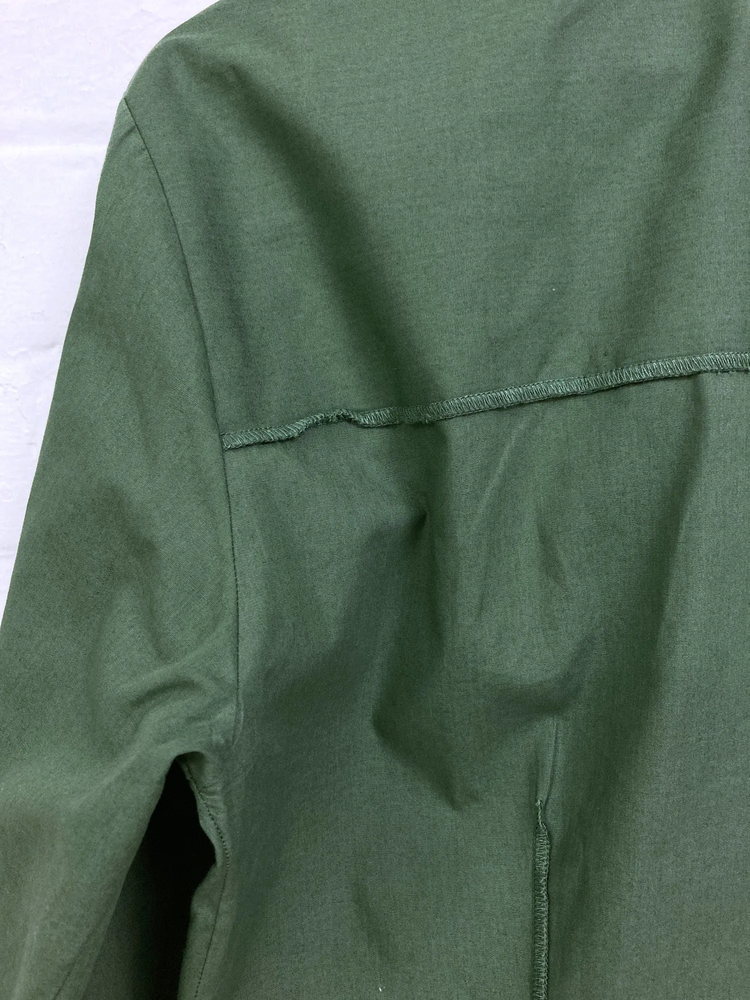 Jean Colonna khaki green cotton darted long sleeve shirt - size 48