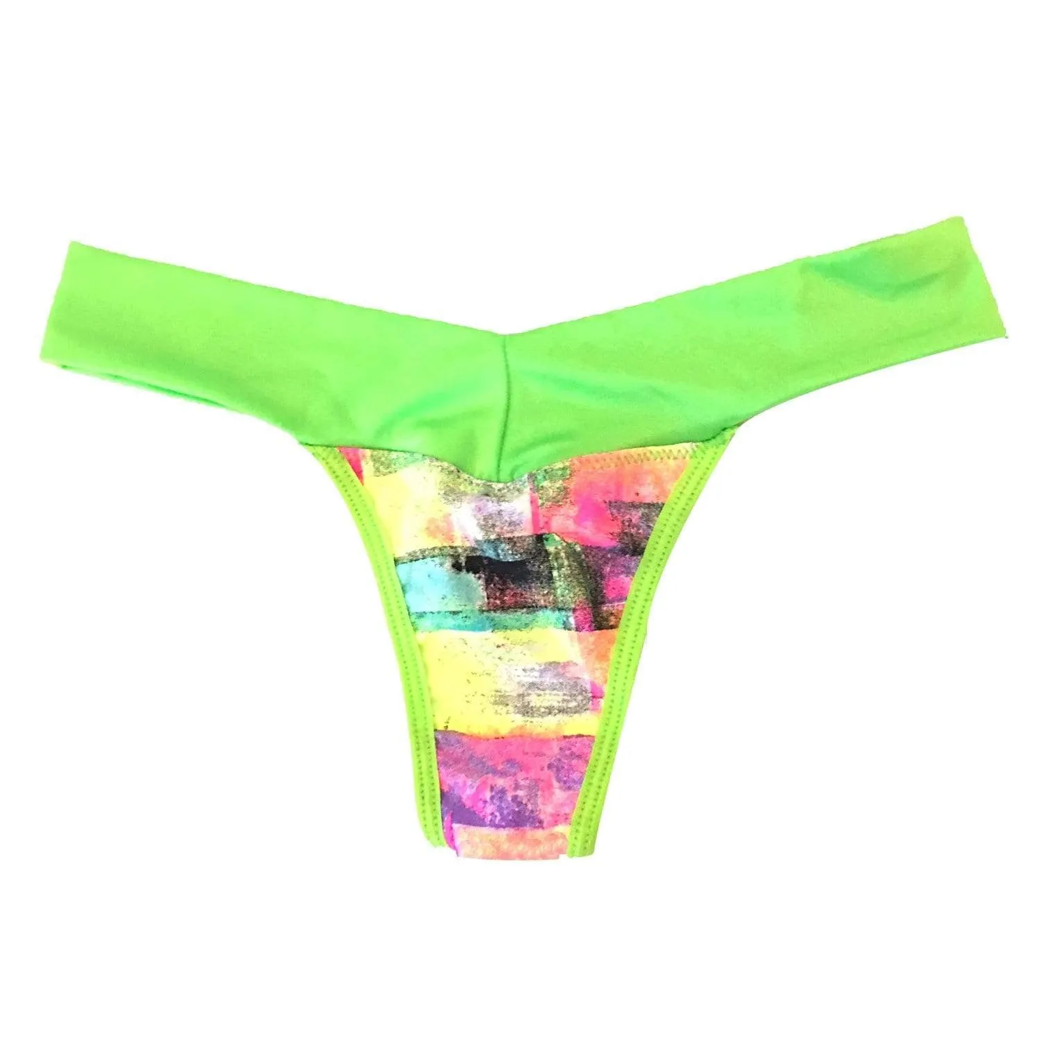 Neon Tetris Green Neon AF Blacklight Sporto Pastie and Pantie Lingerie Set