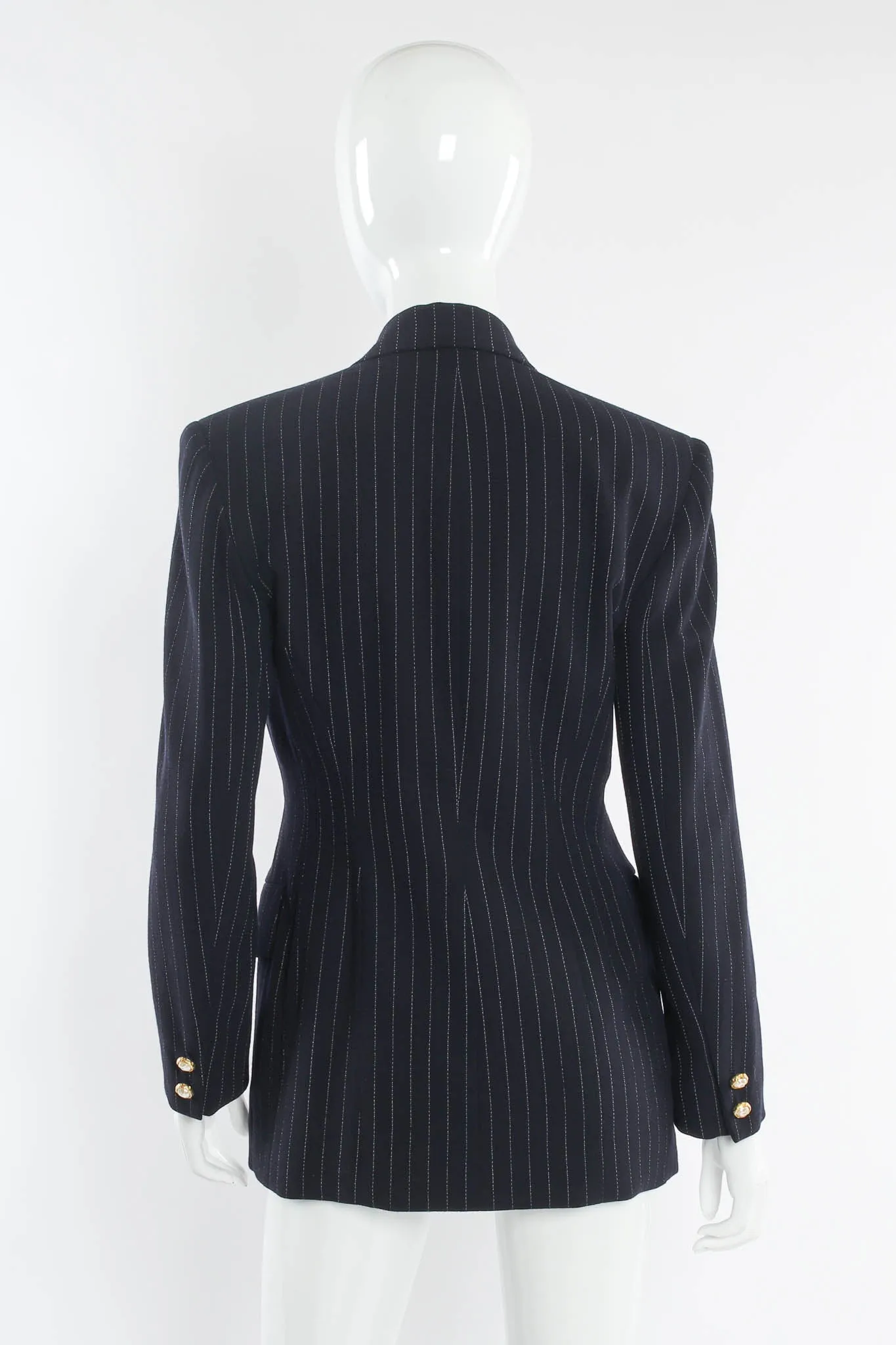 Pinstripe Lace Blazer & Skirt Set