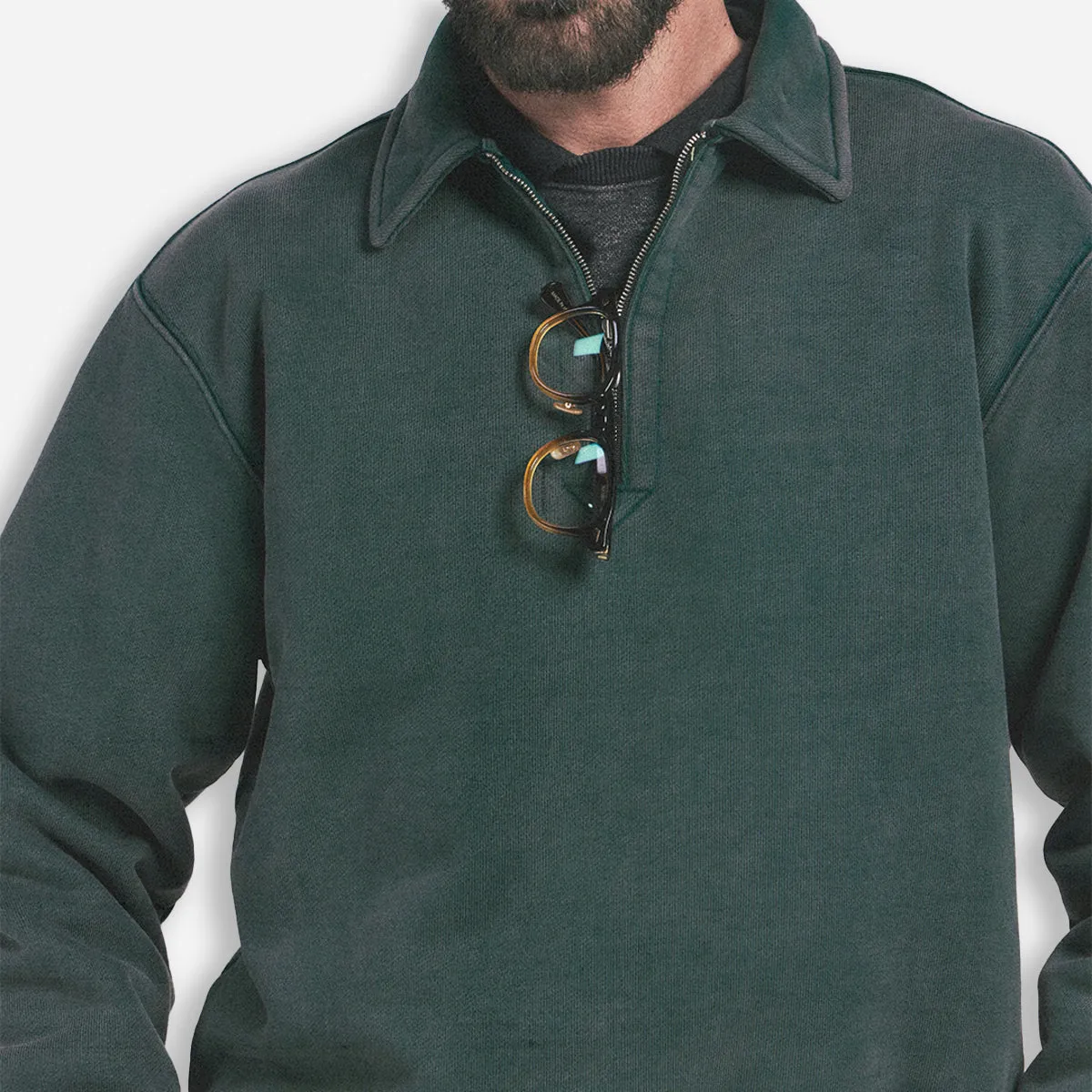 SCOUT 1/4 ZIP PULLOVER SWEATSHIRT - VINTAGE GREEN