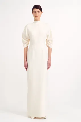 Sharonella Bridal Dress in Ivory Double Wool Crepe