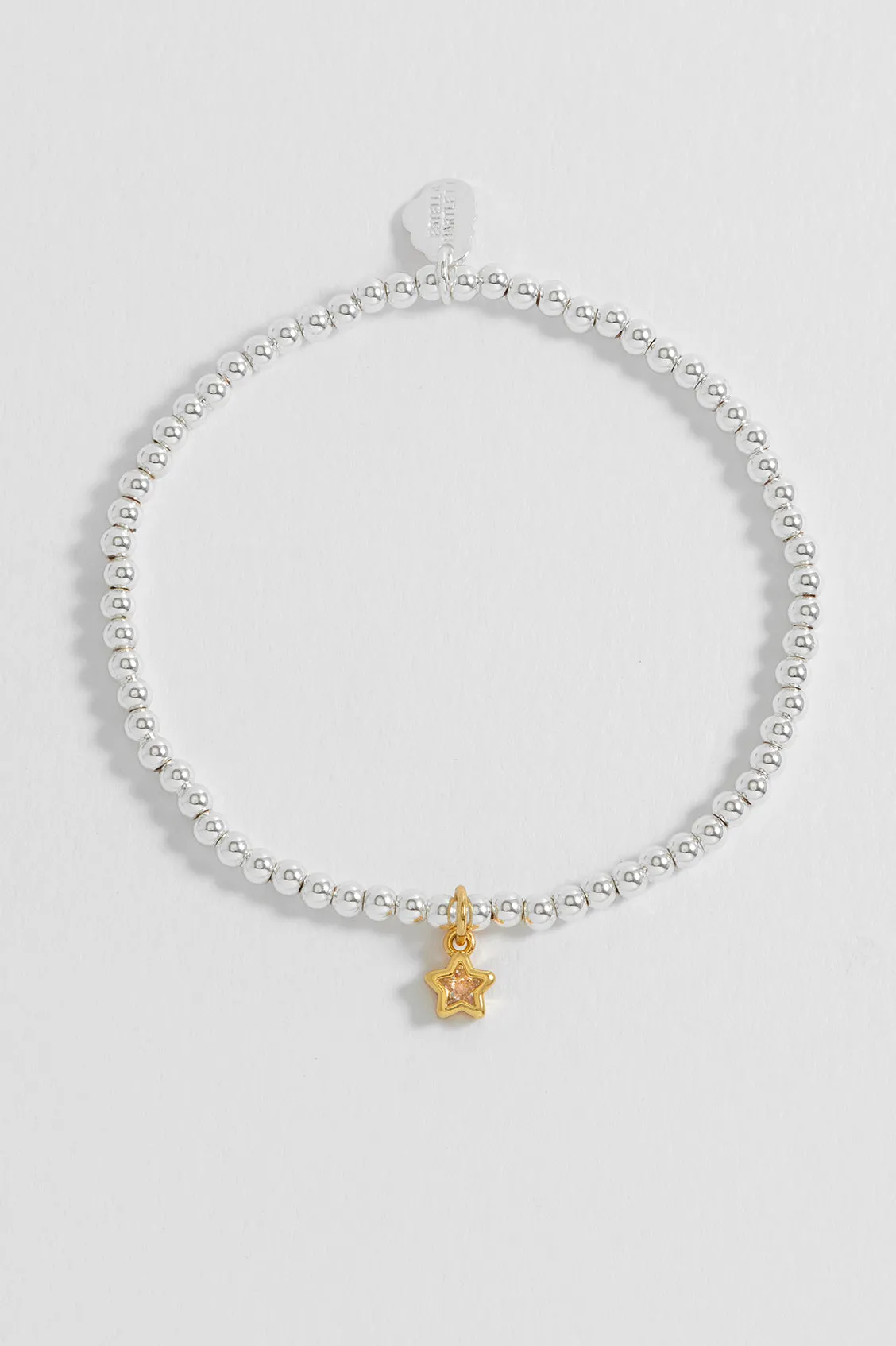 Sienna Beaded CZ Star Charm Bracelet