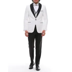 SSW2302 - Men's 3 Piece Shawl Dinner Suit Wedding Prom Tuxedo Double Breasted