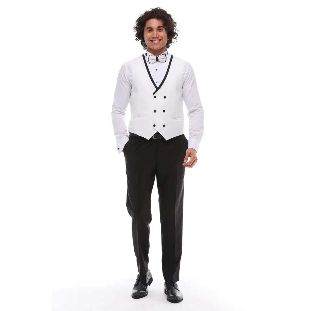 SSW2302 - Men's 3 Piece Shawl Dinner Suit Wedding Prom Tuxedo Double Breasted