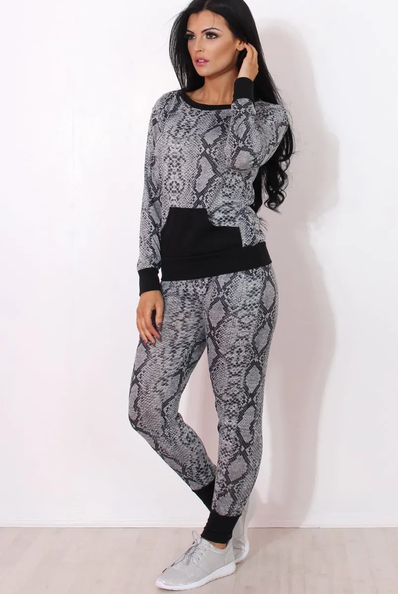 Terma Black Snakeskin Loungewear Set