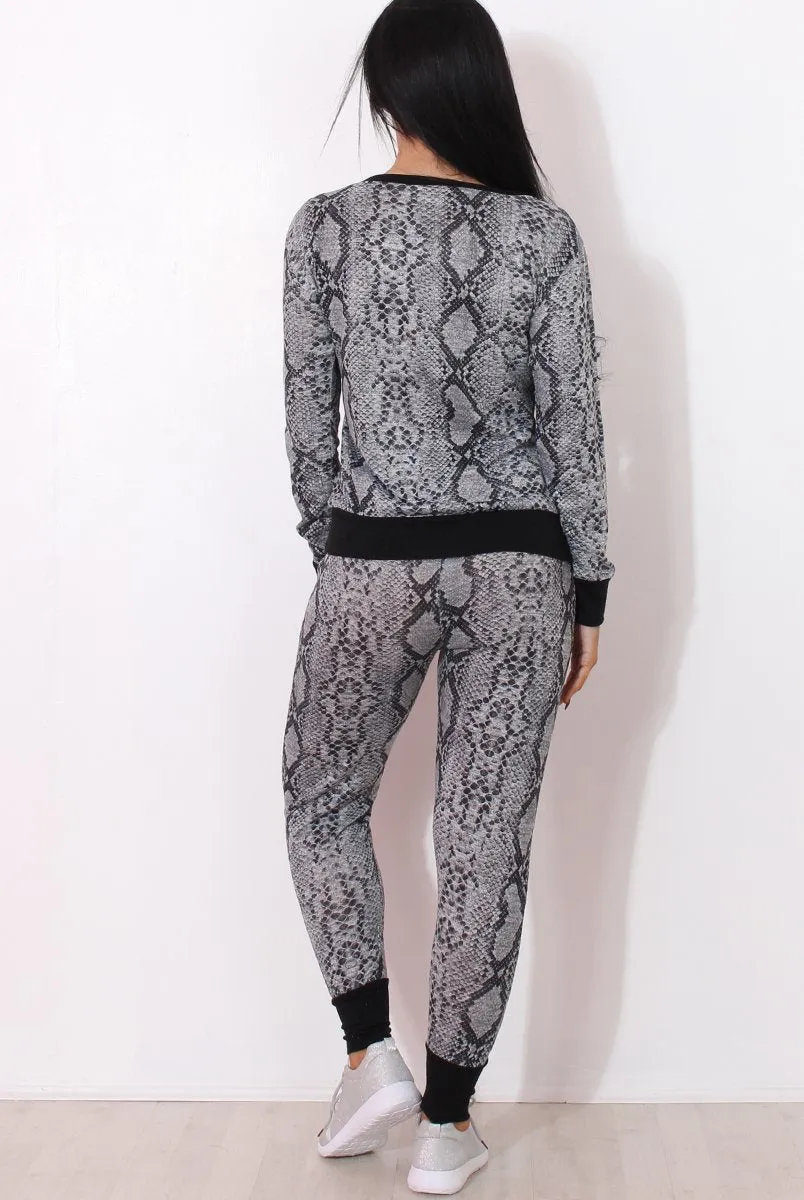 Terma Black Snakeskin Loungewear Set