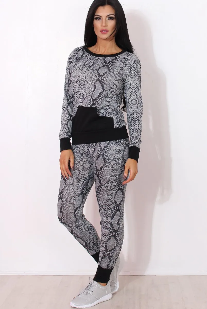 Terma Black Snakeskin Loungewear Set