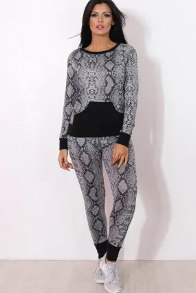 Terma Black Snakeskin Loungewear Set