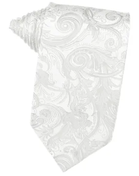 White Paisley Silk Necktie