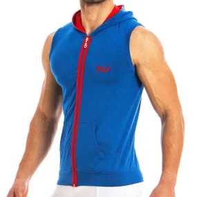 XL Modus Vivendi OTTER Tank Top Sleeveless Hoodie Cotton Sportswear Blue 11831 B45