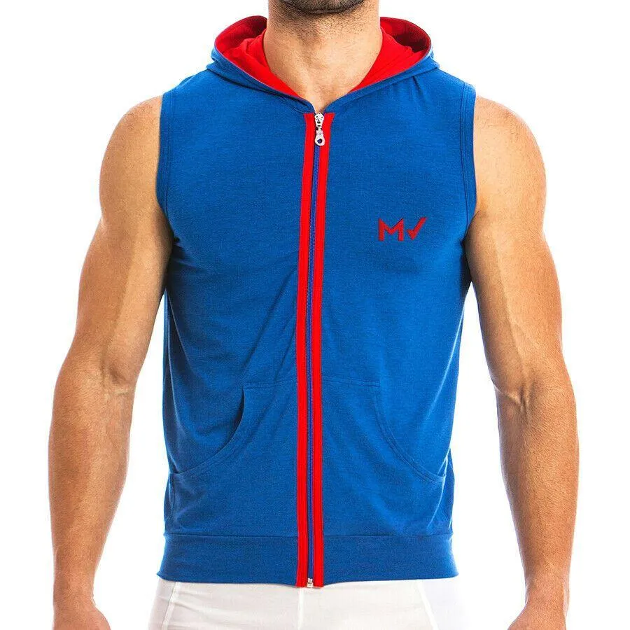 XL Modus Vivendi OTTER Tank Top Sleeveless Hoodie Cotton Sportswear Blue 11831 B45