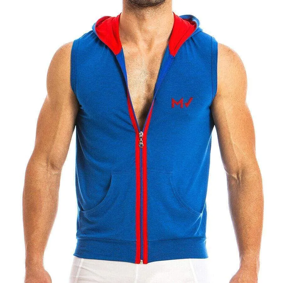 XL Modus Vivendi OTTER Tank Top Sleeveless Hoodie Cotton Sportswear Blue 11831 B45