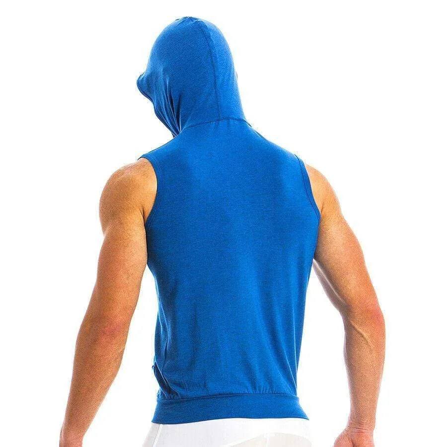 XL Modus Vivendi OTTER Tank Top Sleeveless Hoodie Cotton Sportswear Blue 11831 B45