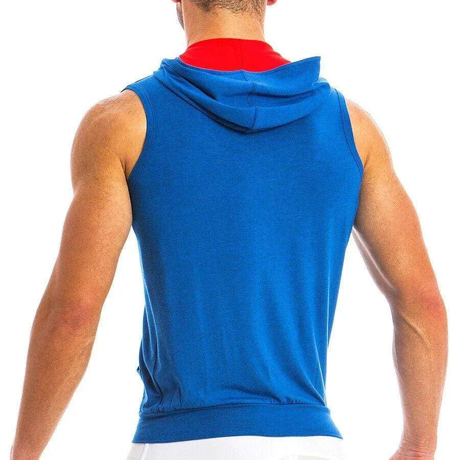 XL Modus Vivendi OTTER Tank Top Sleeveless Hoodie Cotton Sportswear Blue 11831 B45