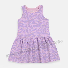 YOUNG ORG Zebra Pink Lining Blue Frock 7378